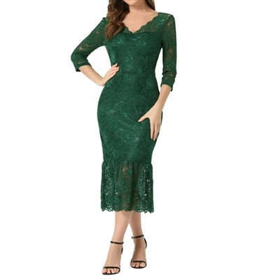 Rochie din dantelă cu mâneci 3/4