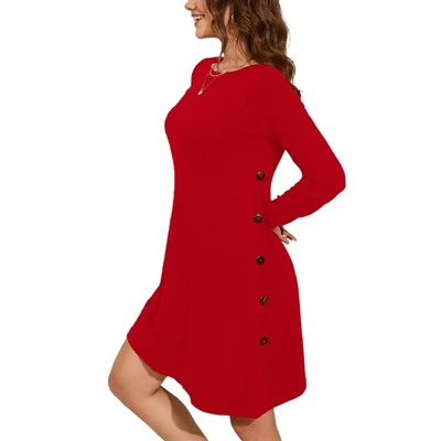 Rochie cu gât lung cu mânecă lungă